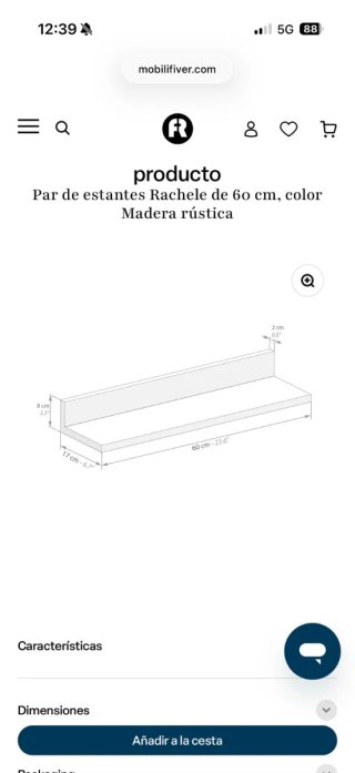 Par de Estantes de Madera Mobili Fiver Rachele 80c