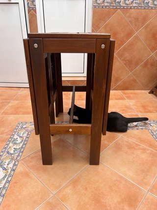 Conjunto mesa y sillas madera terraza