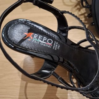 Sandalias REPO Piel Negras Italianas