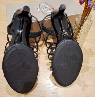 Sandalias REPO Piel Negras Italianas