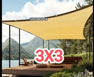 TOLDO VELA DE SOMBREO CUADRADO 3X3 BEIGE.