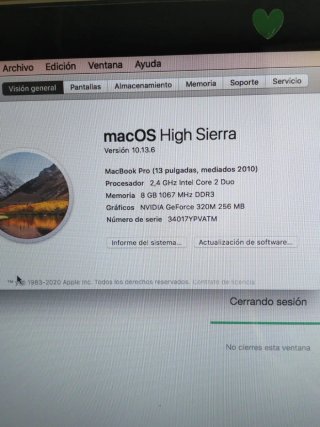 MacBook Pro 2010 480GB Batería nueva