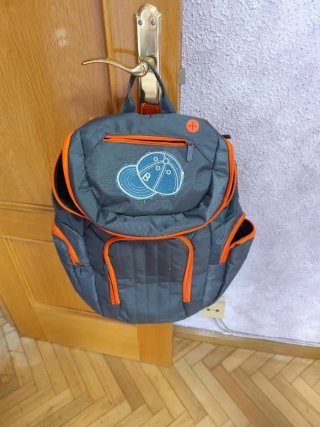Mochila Gym Gris y Naranja
