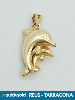 035-644 COLGANTE ORO 18K DOS DELFINES 2.53 GR