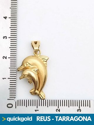 035-644 COLGANTE ORO 18K DOS DELFINES 2.53 GR