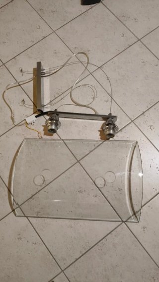 Lampadario moderno 2 luci vetro metallo