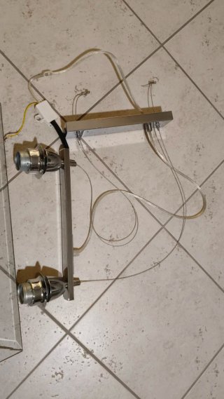 Lampadario moderno 2 luci vetro metallo