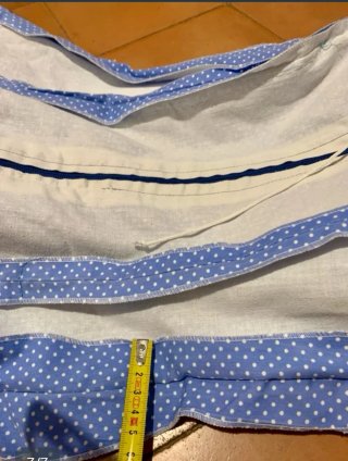 Traje de flamenca volantes azul lunar blanco