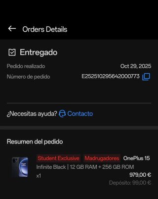 OnePlus 15 Negro 256GB - Comprado en Oneplus.es