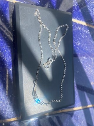 Gargantilla Plata Vintage con Piedra Azul