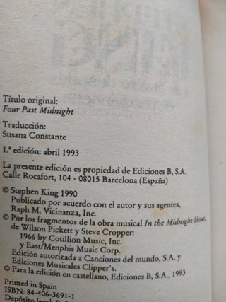 STEPHEN KING - DOS y CUATRO DESPUÉS MEDIANOCHE