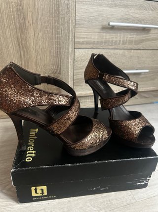 Tacones fiesta Tintoretto purpurina T.40