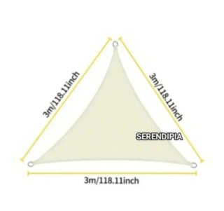 2 TOLDOS VELA DE SOMBREO TRIANGULARES 3X3X3 BEIGE.