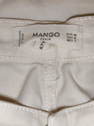 Pantalones jeans corte recto Mango blanco