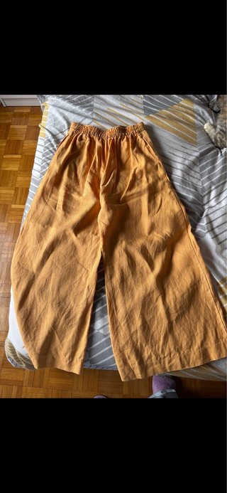 Pantalón Mango Lino Amarillo