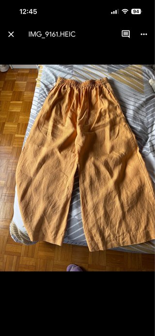 Pantalón Mango Lino Amarillo