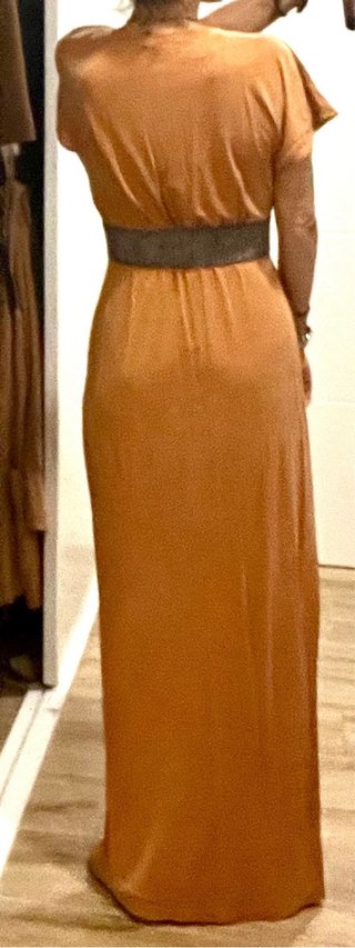 Vestido largo Scalpers óxido con abertura