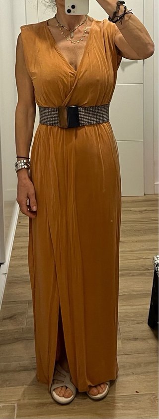 Vestido largo Scalpers óxido con abertura