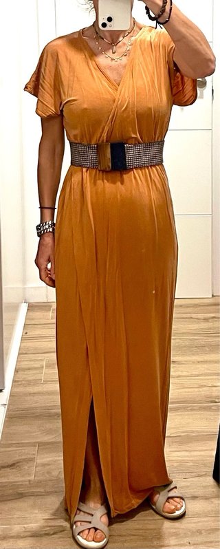 Vestido largo Scalpers óxido con abertura