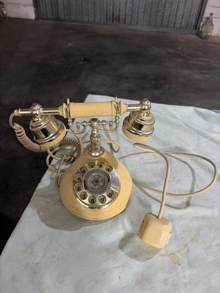 Telefono Vintage Rotante Giallo