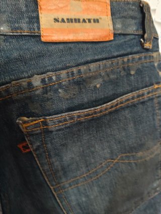 Pantalones Jeans Mujer Azul Oscuro y Plateado