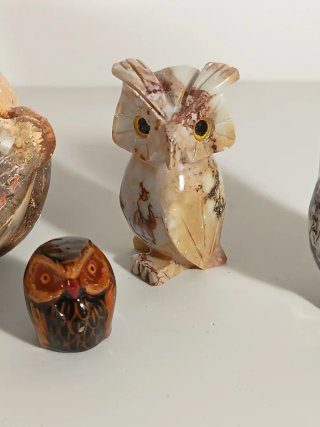 Set 4 figuras búhos decorativos