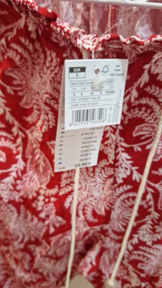 Pantalón Estampado Rojo Talla L