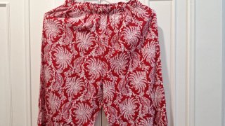 Pantalón Estampado Rojo Talla L