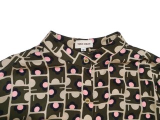 Teria Yabar / Vestido estampado cuello mao M