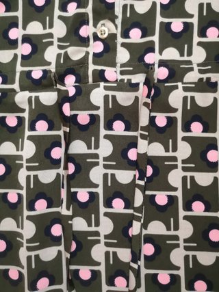 Teria Yabar / Vestido estampado cuello mao M