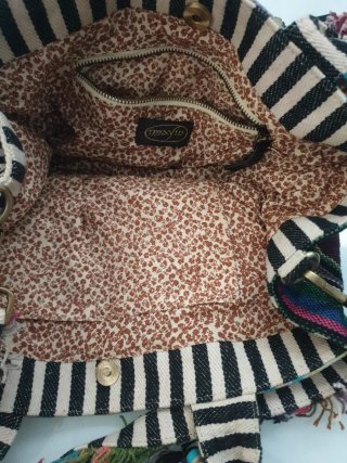 Bolso de tela estampado floral