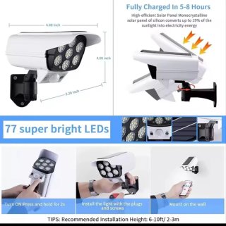 2 Focos LED Cámara Seguridad Solar con Mando.