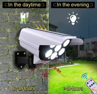 2 Focos LED Cámara Seguridad Solar con Mando.