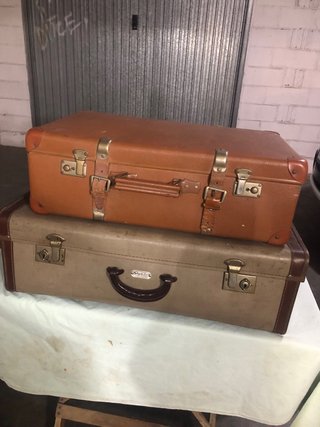 Set 2 valigie vintage in pelle