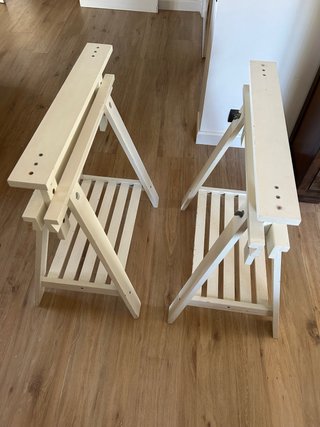 2 Caballetes Madera IKEA Blancos, regulables