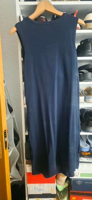 Vestido azul Cortefiel con volantes