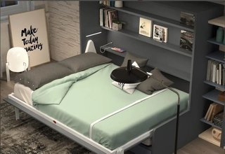 Cama matrimonio abatible con sofá 150.