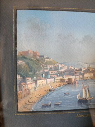 Quadro Dipinto con Cornice Dorata