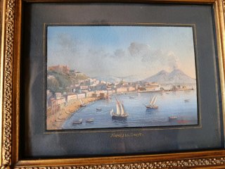 Quadro Dipinto con Cornice Dorata