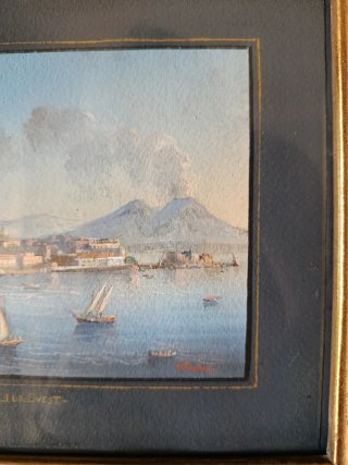Quadro Dipinto con Cornice Dorata