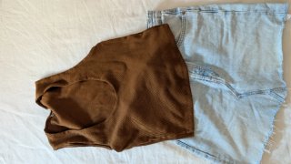 Falda naranja con botones Bershka Falda de Jean Za