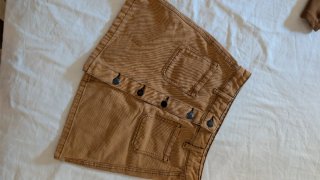 Falda naranja con botones Bershka Falda de Jean Za