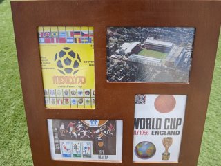 Marco expositor Panini memorabilia fútbol