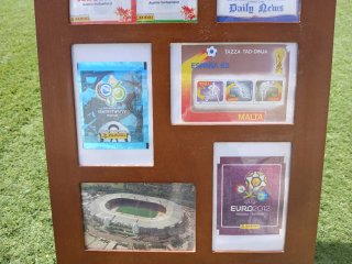 Marco expositor Panini memorabilia fútbol