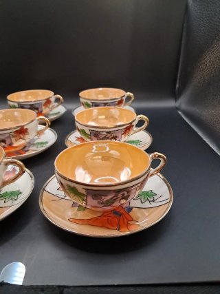 Juego 6 Tazas Porcelana Japonesa Huevo