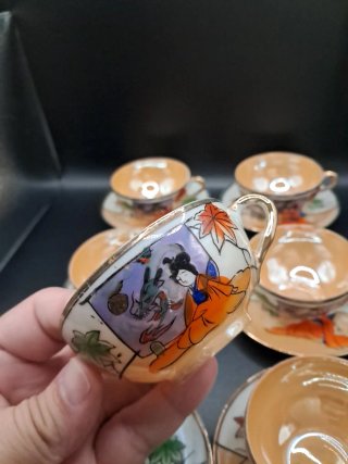Juego 6 Tazas Porcelana Japonesa Huevo