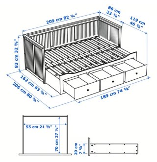 Sofá Cama Blanco Ikea Hemnes