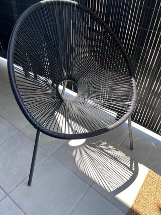 2 Sillas Acapulco Exterior Negra. Se venden juntas