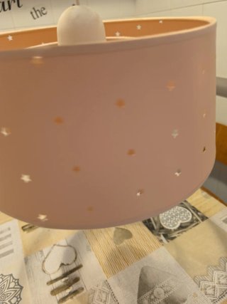Lámpara infantil estrellas rosa
