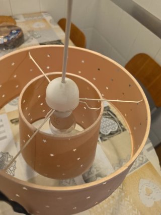 Lámpara infantil estrellas rosa
